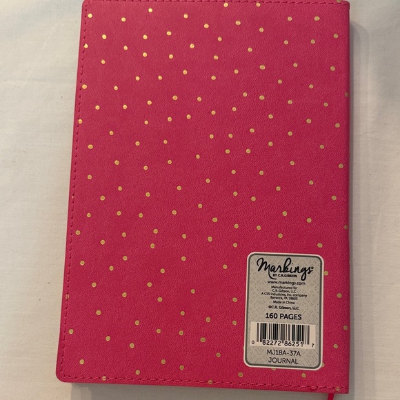 Pink and Gold Polka Dot Journal with Floral pen - Picture 2 of 5